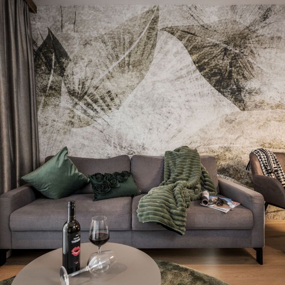 Wohnbereich im Apartment Penken im Schrofenblick Alpen Resort